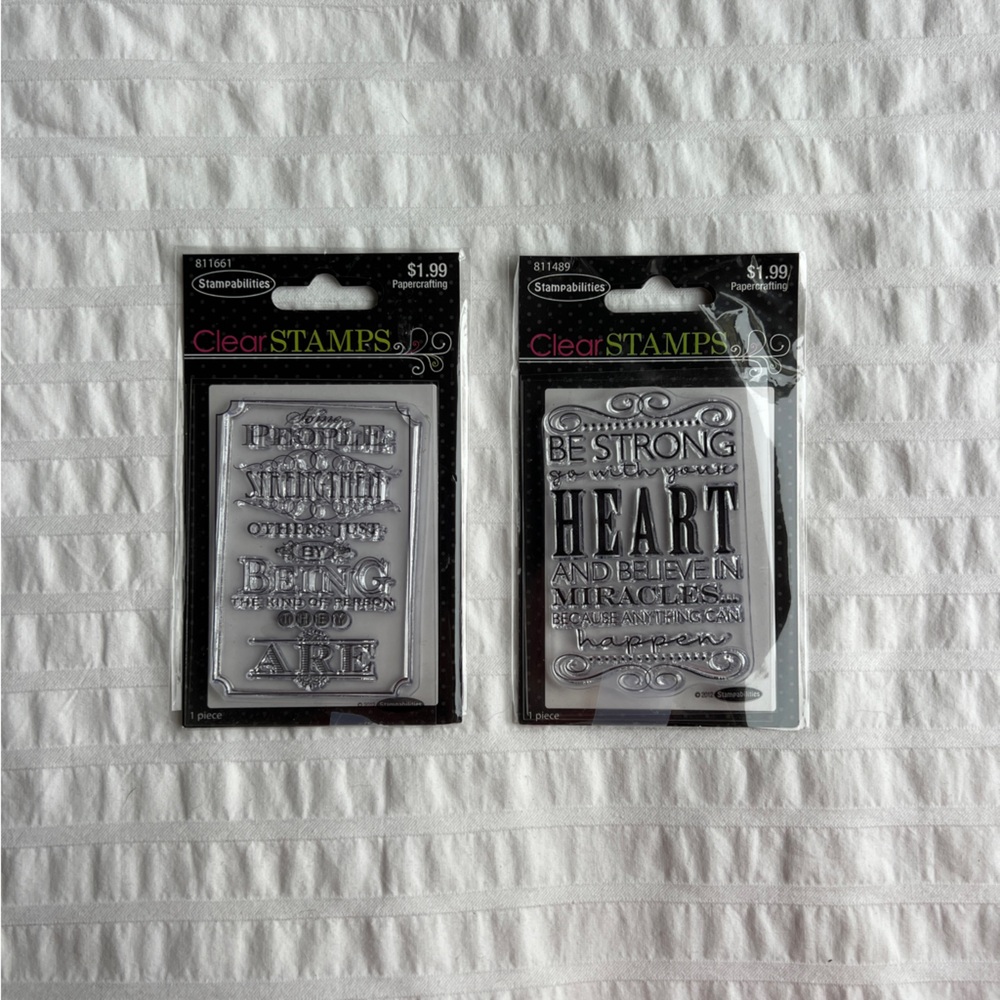 NWT 2x Stampabilities Inspirational Clear Stamps
